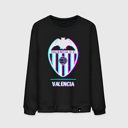 Свитшот хлопковый мужской Valencia FC в стиле Glitch, цвет: черный