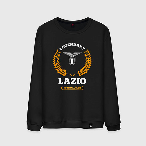 Мужской свитшот Лого Lazio и надпись Legendary Football Club / Черный – фото 1