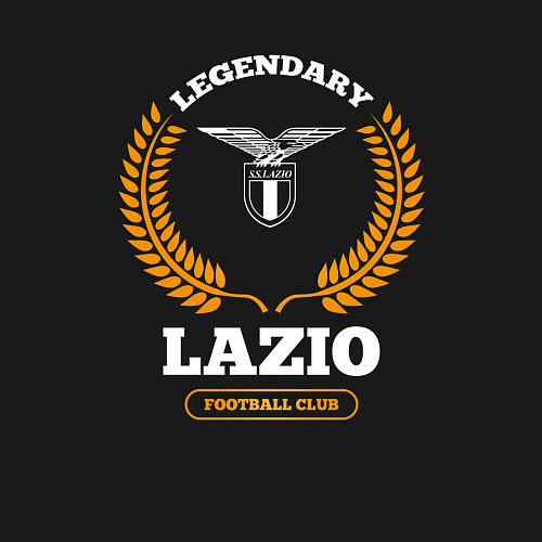 Мужской свитшот Лого Lazio и надпись Legendary Football Club / Черный – фото 3