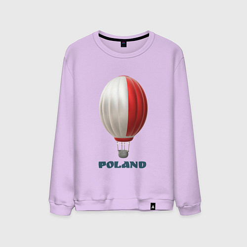 Мужской свитшот 3d aerostat Polish flag / Лаванда – фото 1