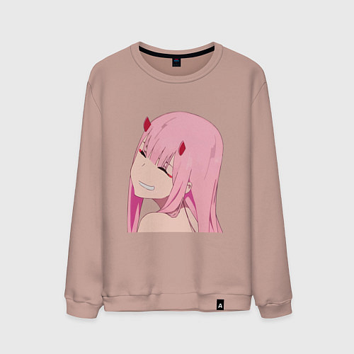 Мужской свитшот Zero Two крупный план / Пыльно-розовый – фото 1