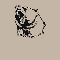 Свитшот хлопковый мужской Медведь арт чб, цвет: миндальный — фото 2