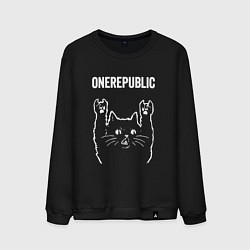 Свитшот хлопковый мужской OneRepublic Рок кот One Republic, цвет: черный