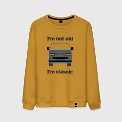 Свитшот хлопковый мужской Volkswagen Im not old Im classic, цвет: горчичный