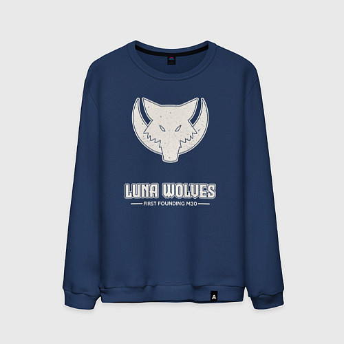 Мужской свитшот Лунные волки лого винтаж / Тёмно-синий – фото 1