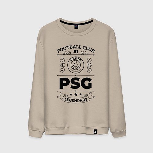 Мужской свитшот PSG: Football Club Number 1 Legendary / Миндальный – фото 1