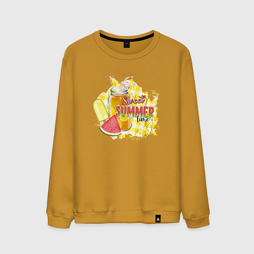 Мужской свитшот Лимонад и мороженое / Горчичный – фото 1