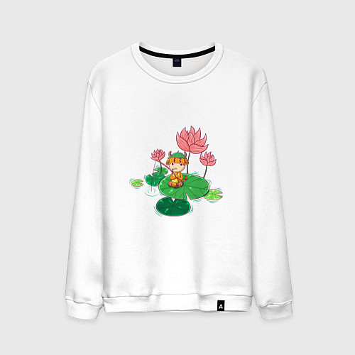 Мужской свитшот Бык рыбачок / Белый – фото 1