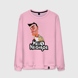 Свитшот хлопковый мужской Hello Neighbor Привет сосед Ник Рот, цвет: светло-розовый