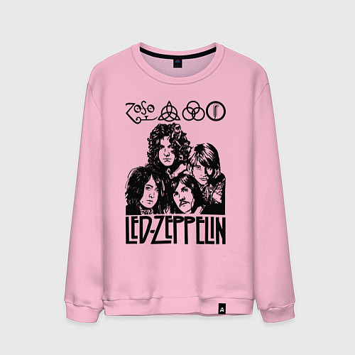 Мужской свитшот Led Zeppelin Black / Светло-розовый – фото 1