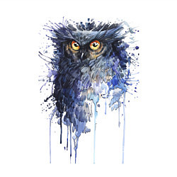 Свитшот хлопковый мужской Прикольная сова в акварельном рисунке, цвет: белый — фото 2