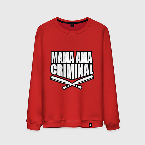 Мужской свитшот Mama ama criminal / Красный – фото 1