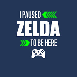 Свитшот хлопковый мужской I Paused Zelda To Be Here с зелеными стрелками, цвет: тёмно-синий — фото 2