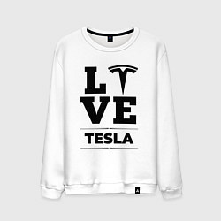 Свитшот хлопковый мужской Tesla Love Classic, цвет: белый