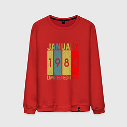 Свитшот хлопковый мужской 1984 - Январь, цвет: красный