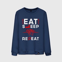 Мужской свитшот Надпись Eat Sleep Stray Repeat