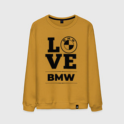 Свитшот хлопковый мужской BMW love classic, цвет: горчичный