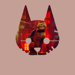 Свитшот хлопковый мужской Кот из игры Stray, цвет: пыльно-розовый — фото 2