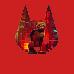 Свитшот хлопковый мужской Кот из игры Stray, цвет: красный — фото 2
