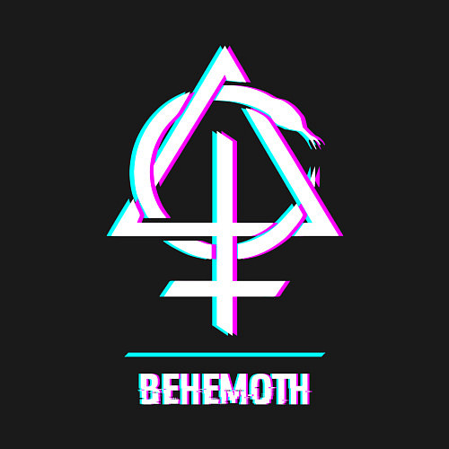 Мужской свитшот Behemoth glitch rock / Черный – фото 3