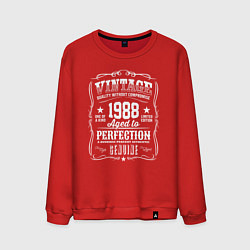 Свитшот хлопковый мужской Винтаж 1988 года, выдержанный до совершенства, цвет: красный