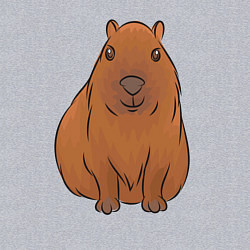 Свитшот хлопковый мужской Капибара сидит и радуется, цвет: меланж — фото 2