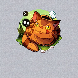 Свитшот хлопковый мужской Котобус и сусуватари - мой сосед Тоторо, цвет: меланж — фото 2