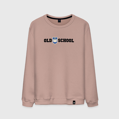 Мужской свитшот Old school, шеврон старой школы / Пыльно-розовый – фото 1