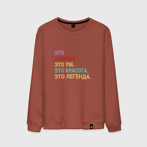 Мужской свитшот Амиран это ум, красота и легенда / Кирпичный – фото 1