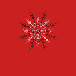 Свитшот хлопковый мужской Шлем ужаса знак северных народов, цвет: красный — фото 2