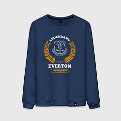 Свитшот хлопковый мужской Лого Everton и надпись legendary football club, цвет: тёмно-синий