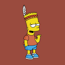 Свитшот хлопковый мужской Барт Симпсон - индеец, цвет: кирпичный — фото 2