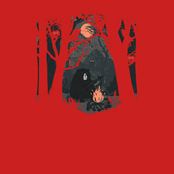 Свитшот хлопковый мужской Оранжевая луна и песни под гитару, цвет: красный — фото 2