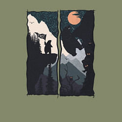 Свитшот хлопковый мужской Оранжевая луна и дикий альпинизм, цвет: авокадо — фото 2