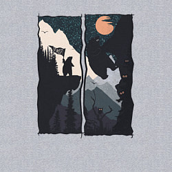 Свитшот хлопковый мужской Оранжевая луна и дикий альпинизм, цвет: меланж — фото 2