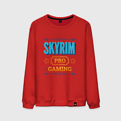 Свитшот хлопковый мужской Игра Skyrim pro gaming, цвет: красный