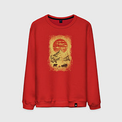 Свитшот хлопковый мужской Бездорожье и медведи, цвет: красный