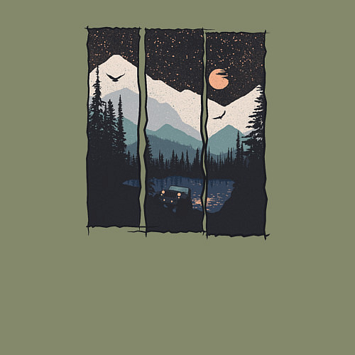 Мужской свитшот Бездорожье Сибирь / Авокадо – фото 3