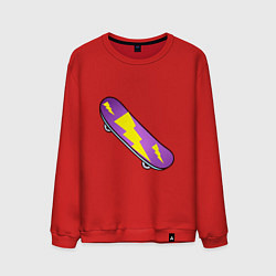 Свитшот хлопковый мужской Скейтборд с молнией, цвет: красный