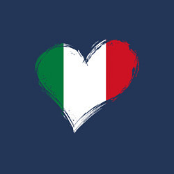 Свитшот хлопковый мужской Сердце - Италия, цвет: тёмно-синий — фото 2