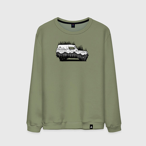 Мужской свитшот Бездорожье без дорог / Авокадо – фото 1