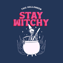 Свитшот хлопковый мужской This halloween stay witchy, цвет: тёмно-синий — фото 2