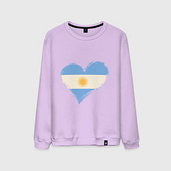 Свитшот хлопковый мужской Сердце - Аргентина, цвет: лаванда