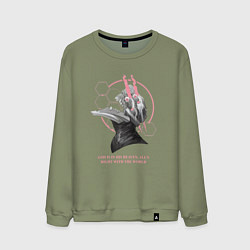 Свитшот хлопковый мужской Евангелион Ева в форме берсерка, цвет: авокадо