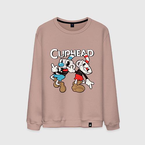 Мужской свитшот Cuphead - Mugman / Пыльно-розовый – фото 1