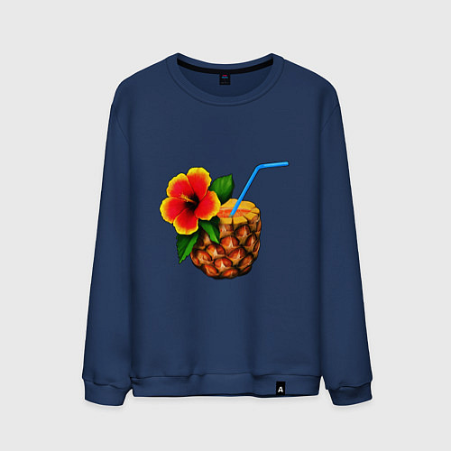 Мужской свитшот Гавайский коктель / Тёмно-синий – фото 1