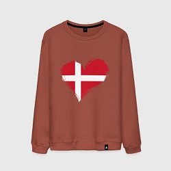 Свитшот хлопковый мужской Сердце - Дания, цвет: кирпичный