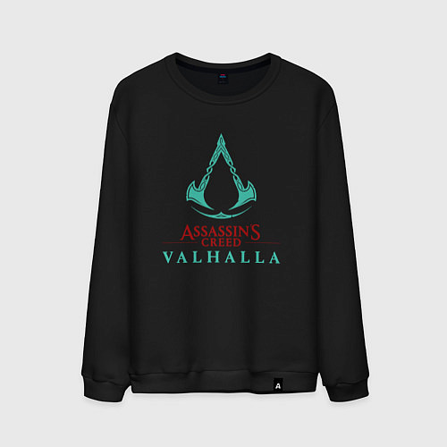 Мужской свитшот Assassins Creed Valhalla - logo / Черный – фото 1