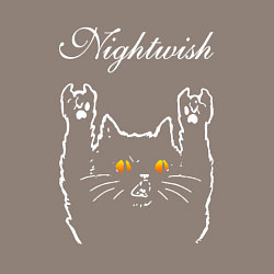 Свитшот хлопковый мужской Nightwish rock cat, цвет: утренний латте — фото 2