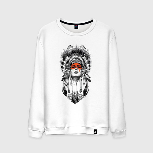 Мужской свитшот Змеиная жрица / Белый – фото 1